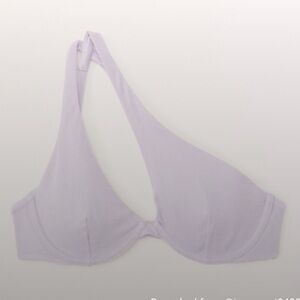 EUC. Abercrombie & Fitch purple shimmer asymmetrical bikini